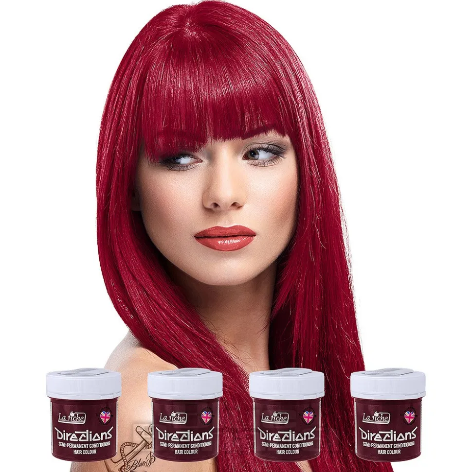 La Riche Directions Colour Hair Dye 4 Pack 100ml (Rose Red)