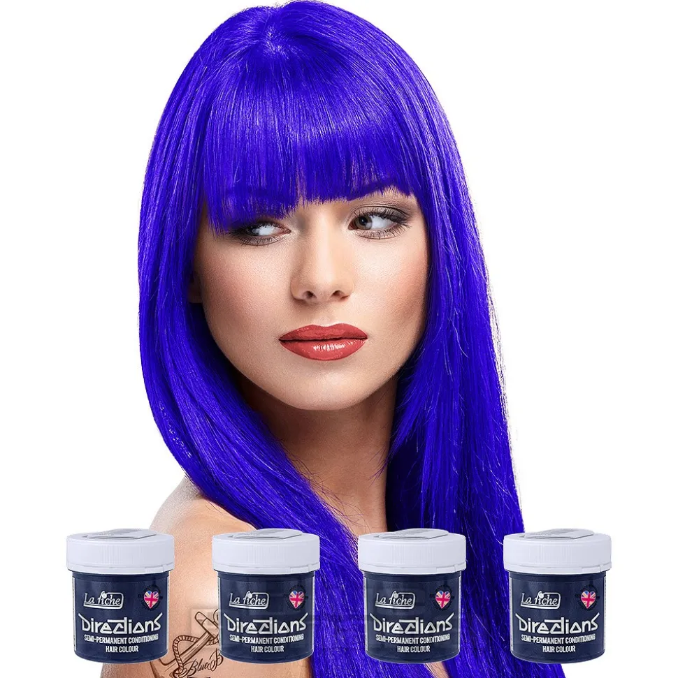 La Riche Directions Colour Hair Dye 4 Pack 100ml (Neon Blue)