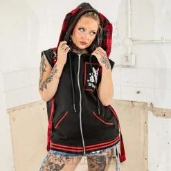 Luv Bunny Cursed Bunny Zip Hoodie (Black/Red)