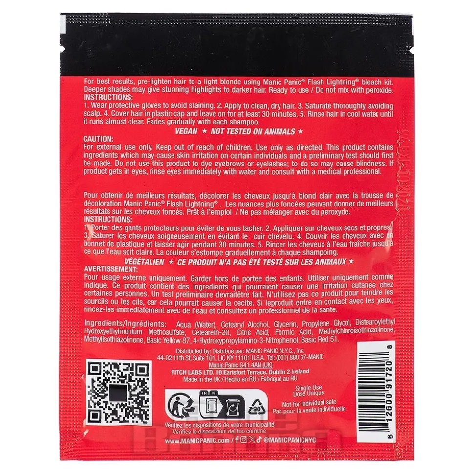 Manic Panic High Voltage Classic Cream Formula Colour Pouch (Pillarbox Red)