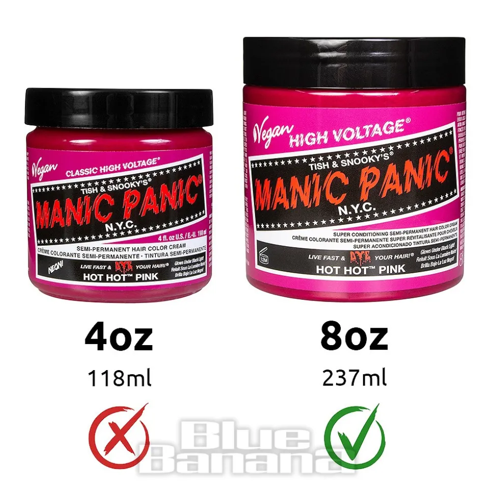 Manic Panic 8oz High Voltage Classic Cream Formula Colour Hair Dye (Hot Hot Pink)