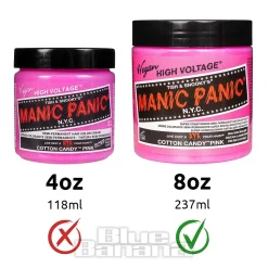 Manic Panic 8oz High Voltage Classic Cream Formula Colour Hair Dye (Cotton Candy Pink)