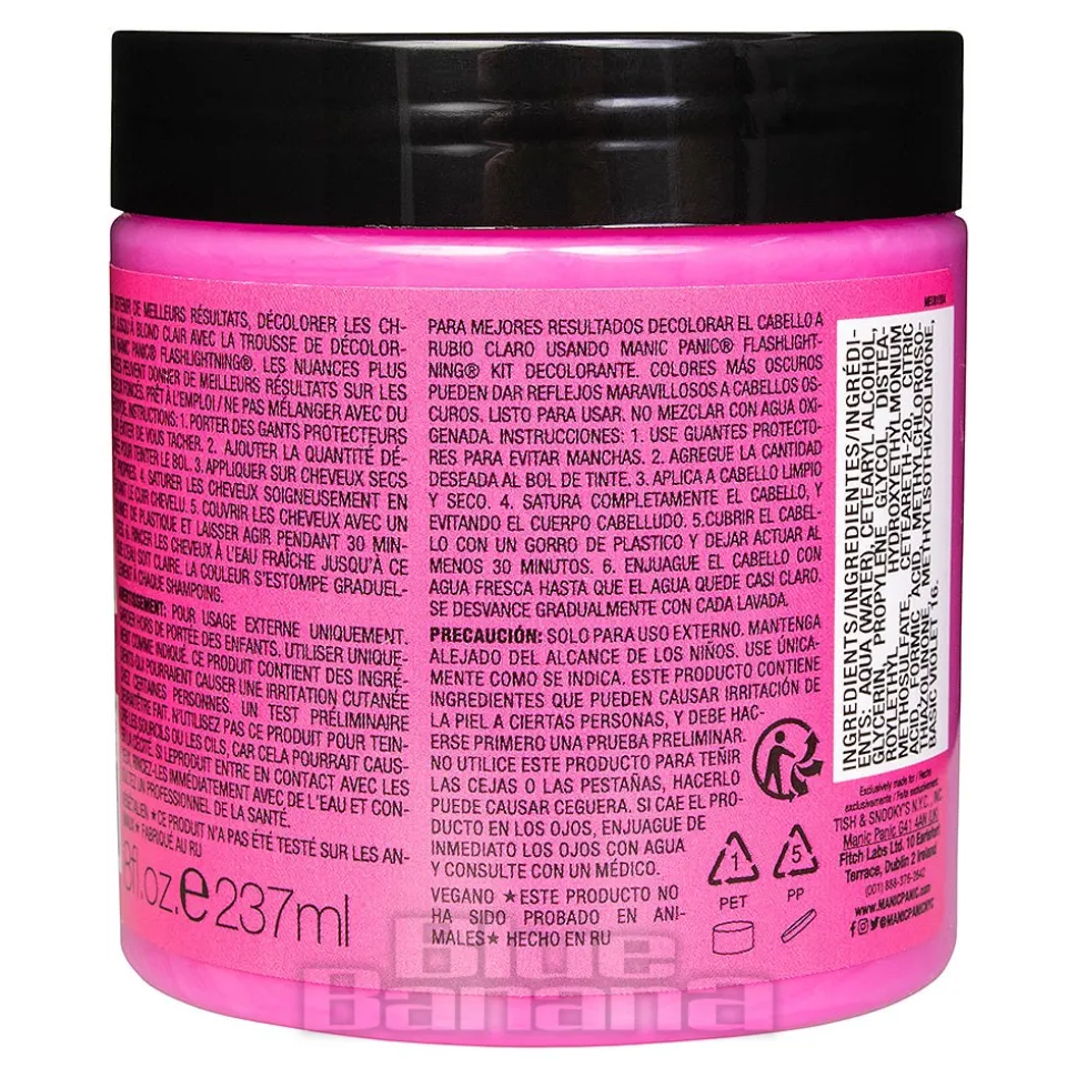 Manic Panic 8oz High Voltage Classic Cream Formula Colour Hair Dye (Cotton Candy Pink)