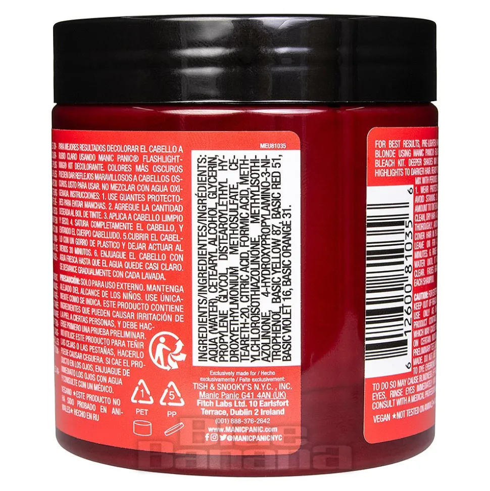 Manic Panic 8oz High Voltage Classic Cream Formula Colour Hair Dye (Rock 'N' Roll Red)
