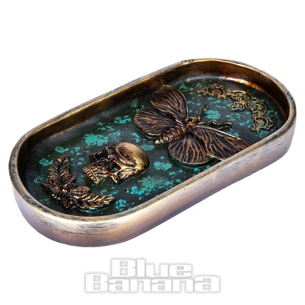 Nemesis Now Death's Head Incense Holder (Blue)