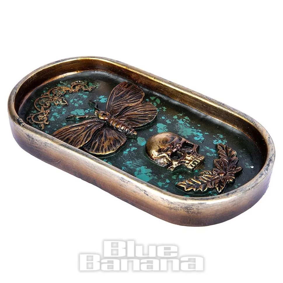 Nemesis Now Death's Head Incense Holder (Blue)
