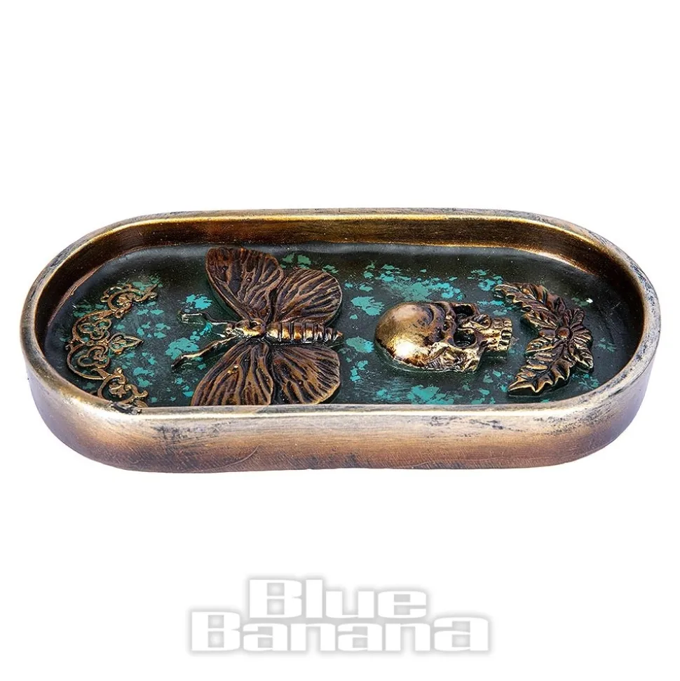 Nemesis Now Death's Head Incense Holder (Blue)