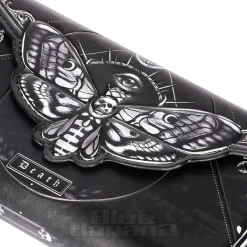 Nemesis Now Death's Head Moth Embossed Gothic Purse (Black)