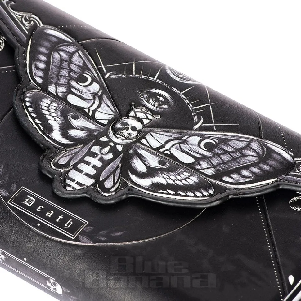 Nemesis Now Death's Head Moth Embossed Gothic Purse (Black)
