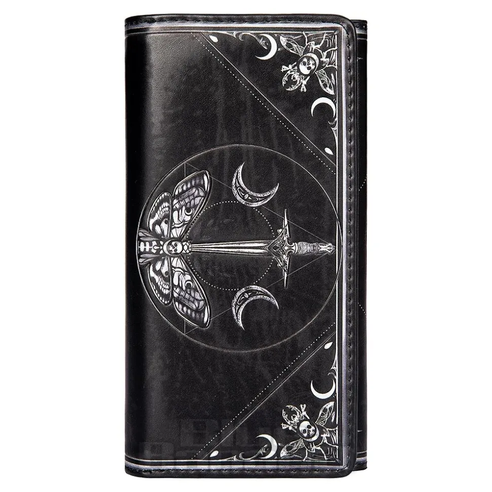 Nemesis Now Death's Head Moth Embossed Gothic Purse (Black)