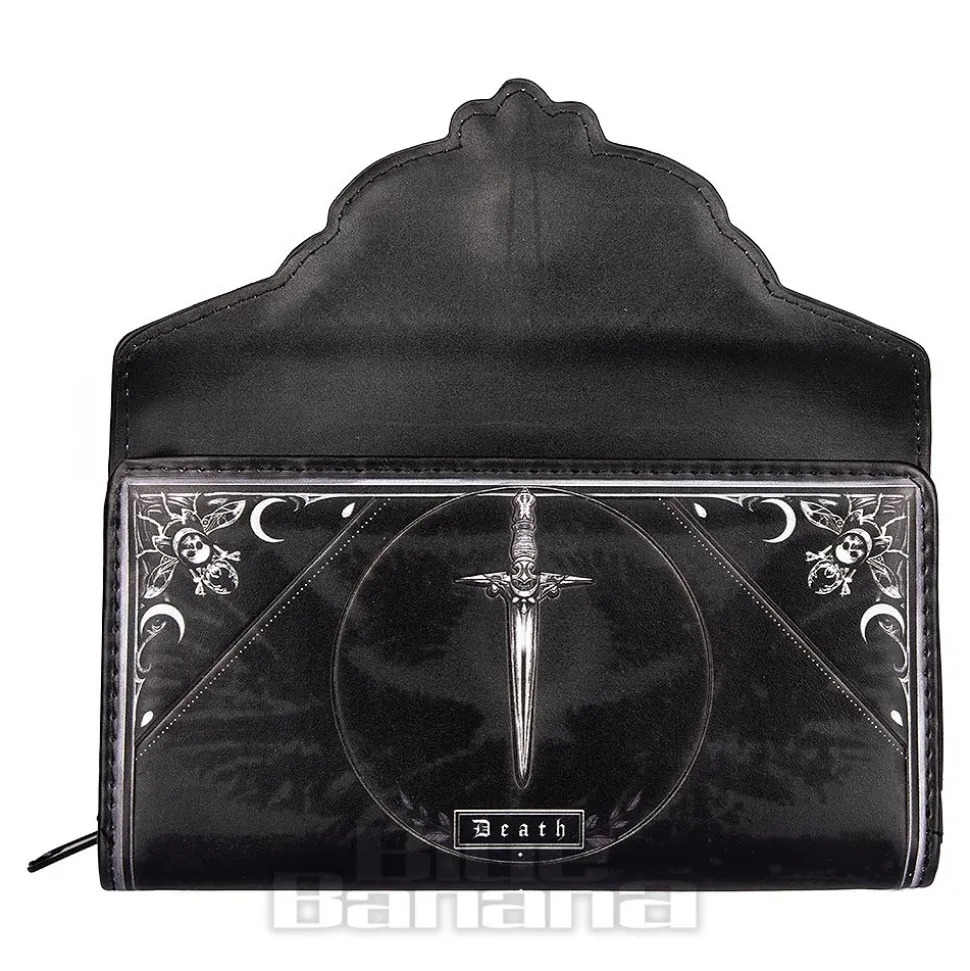 Nemesis Now Death's Head Moth Embossed Gothic Purse (Black)