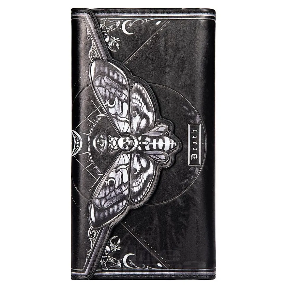 Nemesis Now Death's Head Moth Embossed Gothic Purse (Black)