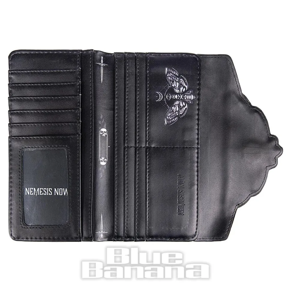 Nemesis Now Death's Head Moth Embossed Gothic Purse (Black)
