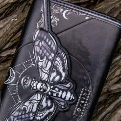 Nemesis Now Death's Head Moth Embossed Gothic Purse (Black)