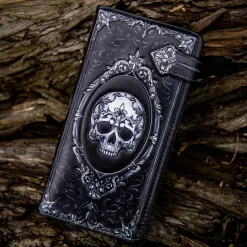 Nemesis Now Gothic Baroque Skull Embossed Purse (Black)