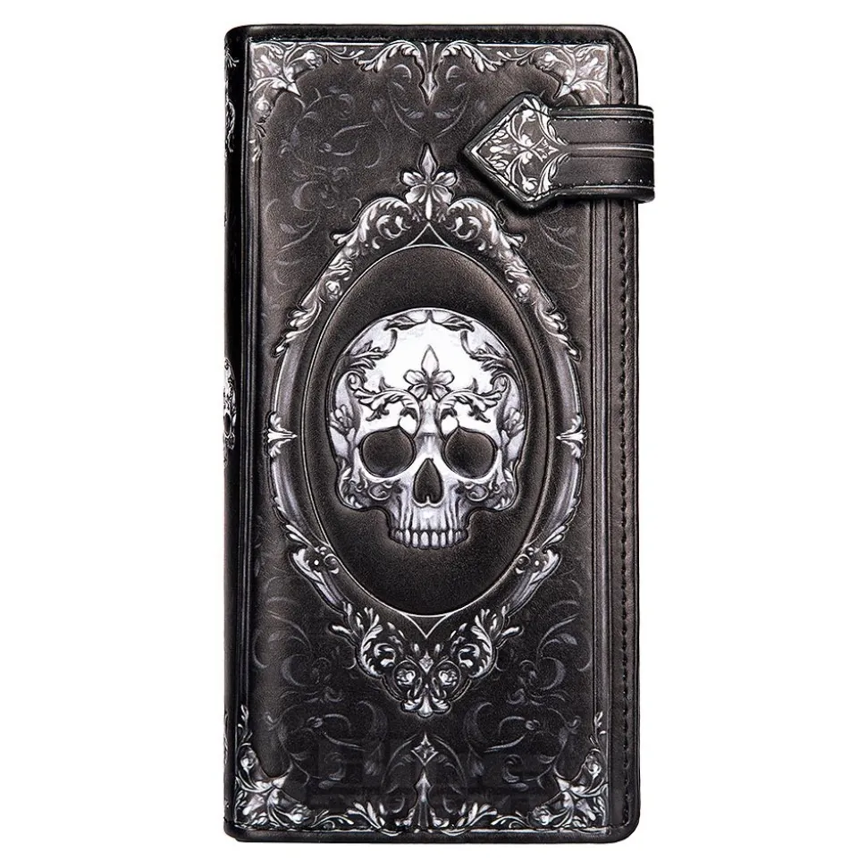 Nemesis Now Gothic Baroque Skull Embossed Purse (Black)