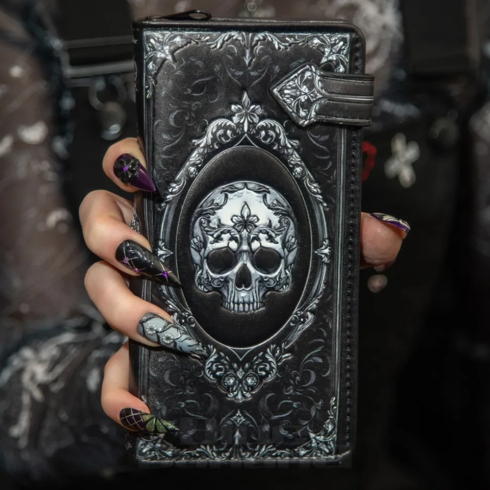 Nemesis Now Gothic Baroque Skull Embossed Purse (Black)