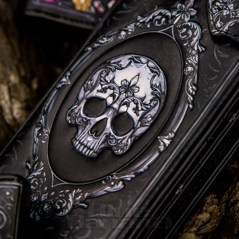 Nemesis Now Gothic Baroque Skull Embossed Purse (Black)