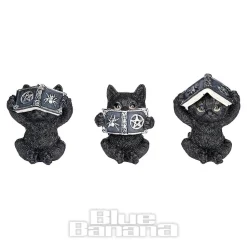 Nemesis Now Three Wise Spell Cats Cat Figurines (Black)