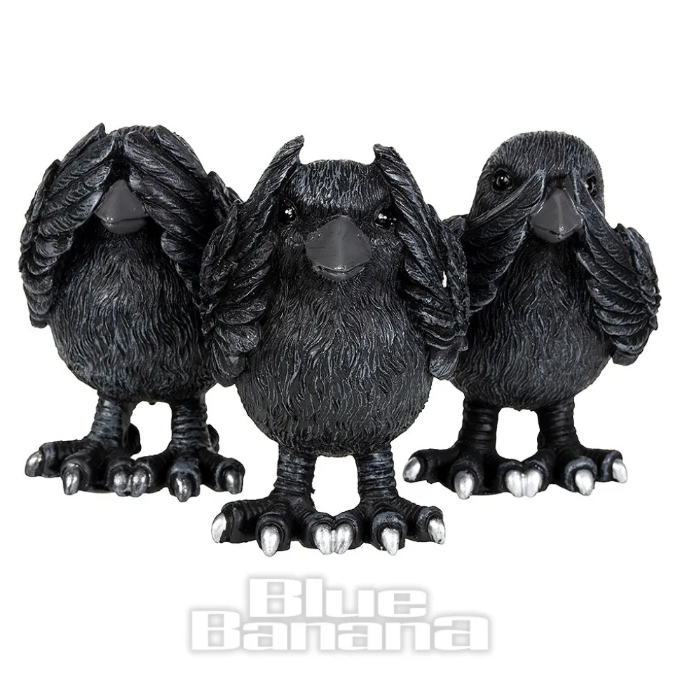 Nemesis Now 3 Wise Ravens Figurines (8.7 CM)