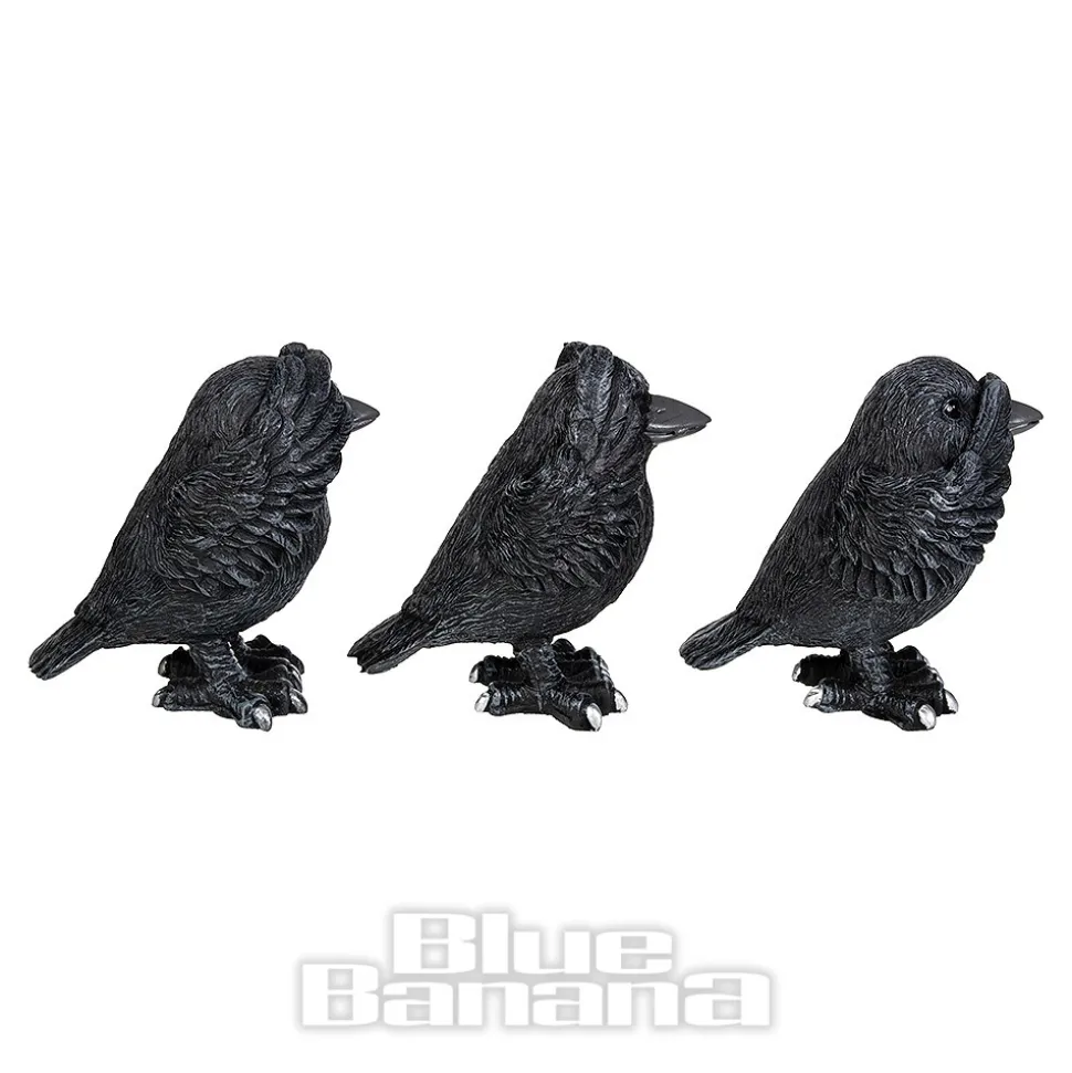 Nemesis Now 3 Wise Ravens Figurines (8.7 CM)