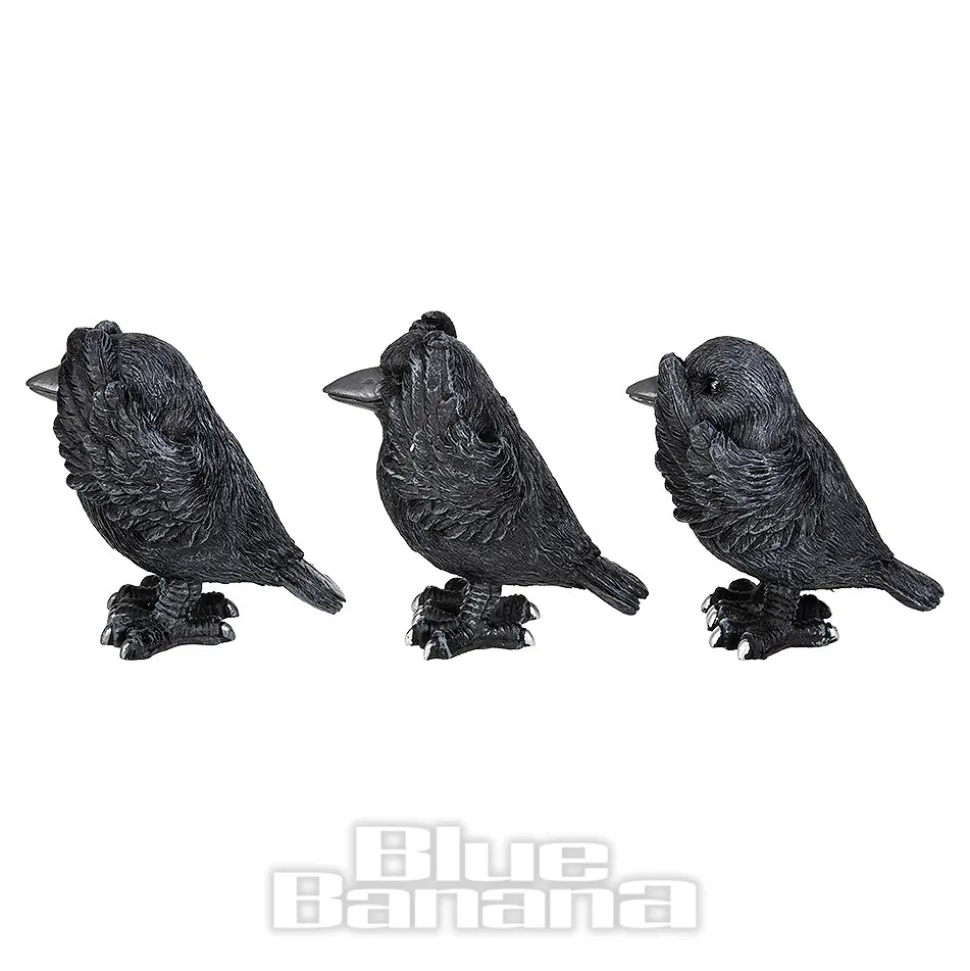 Nemesis Now 3 Wise Ravens Figurines (8.7 CM)