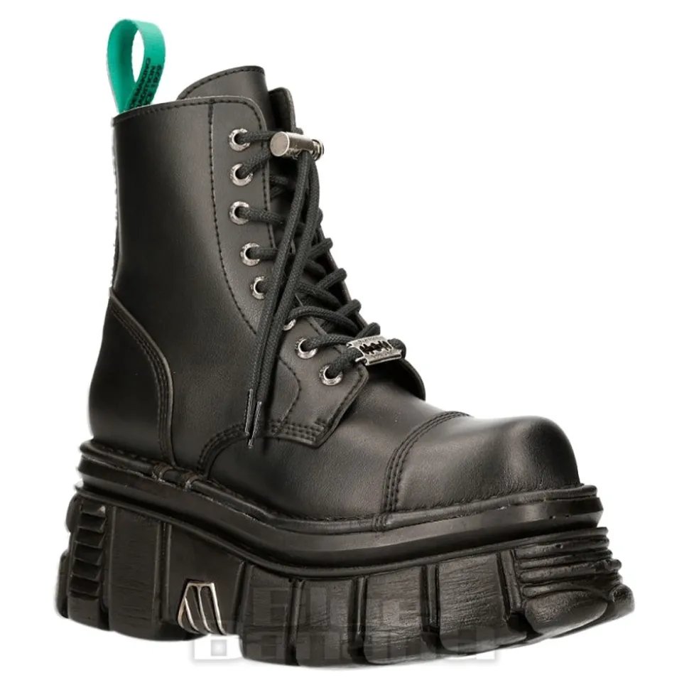 New Rock M-NEWMILI083-VS2 Vegan Military Boots (Black)