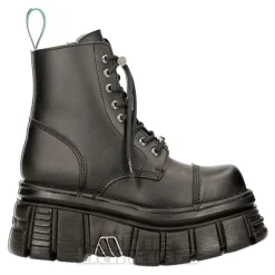 New Rock M-NEWMILI083-VS2 Vegan Military Boots (Black)
