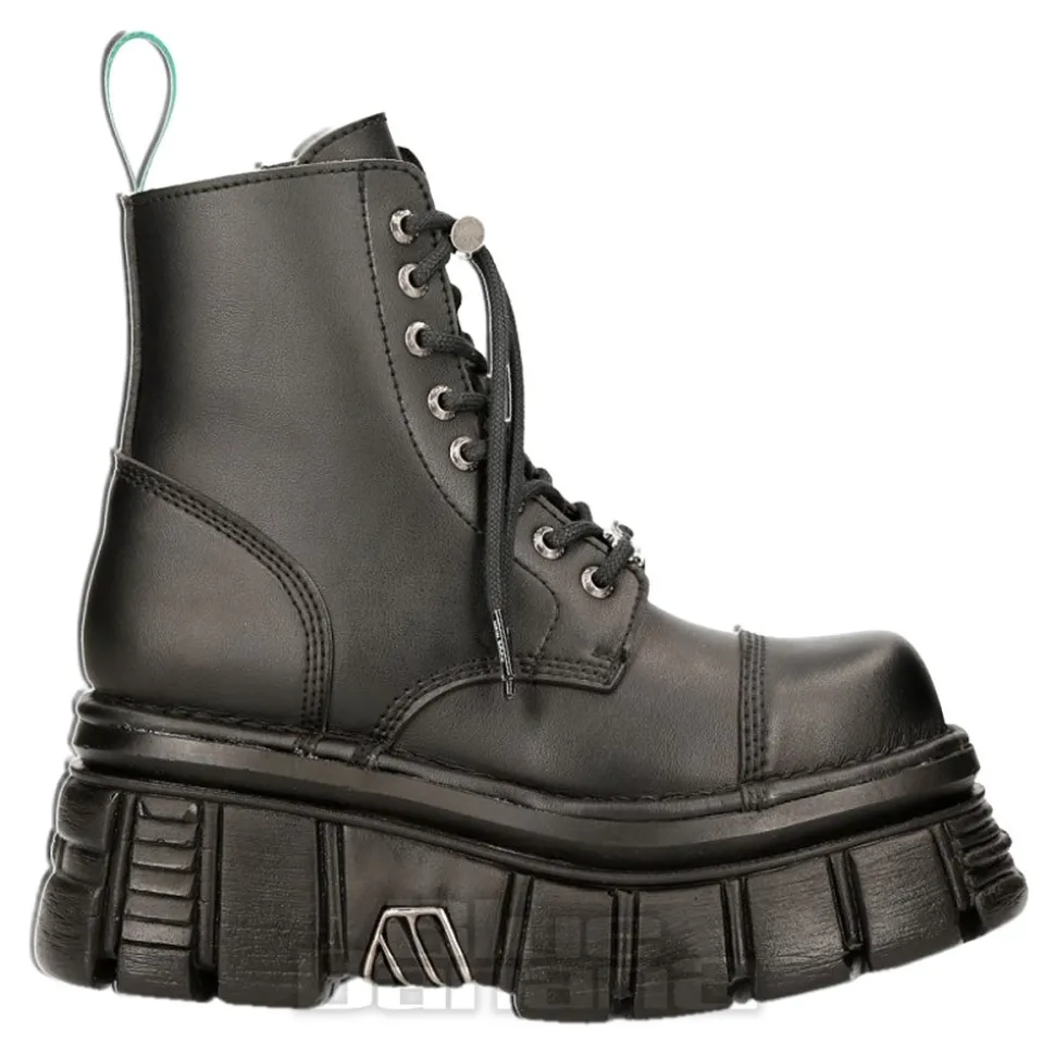 New Rock M-NEWMILI083-VS2 Vegan Military Boots (Black)