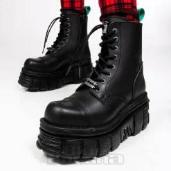 New Rock M-NEWMILI083-VS2 Vegan Military Boots (Black)