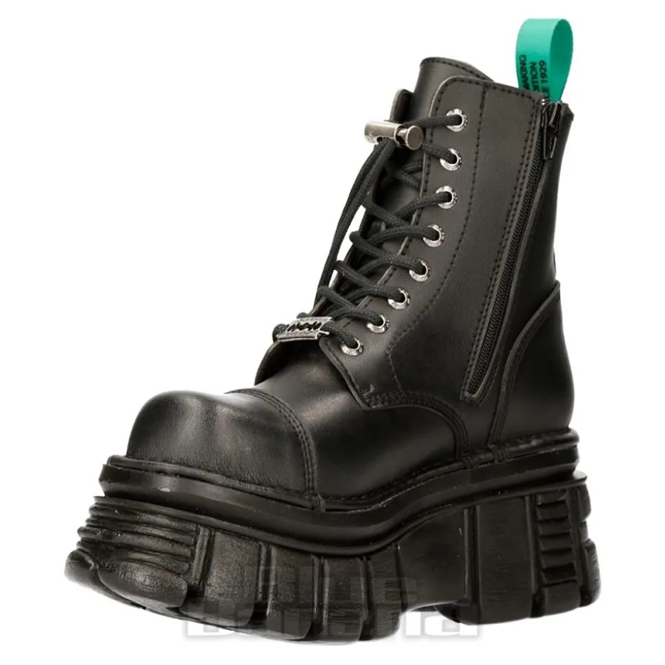 New Rock M-NEWMILI083-VS2 Vegan Military Boots (Black)