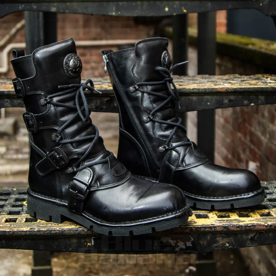 New Rock M.1473-S49 Comfort-Light Calf Boots (Black)