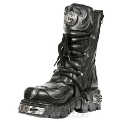 New Rock M.107-S2 Reactor Demon Flame Calf Boots (Black)