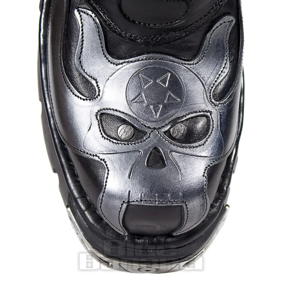 New Rock M.107-S2 Reactor Demon Flame Calf Boots (Black)