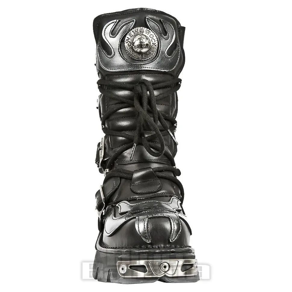 New Rock M.107-S2 Reactor Demon Flame Calf Boots (Black)