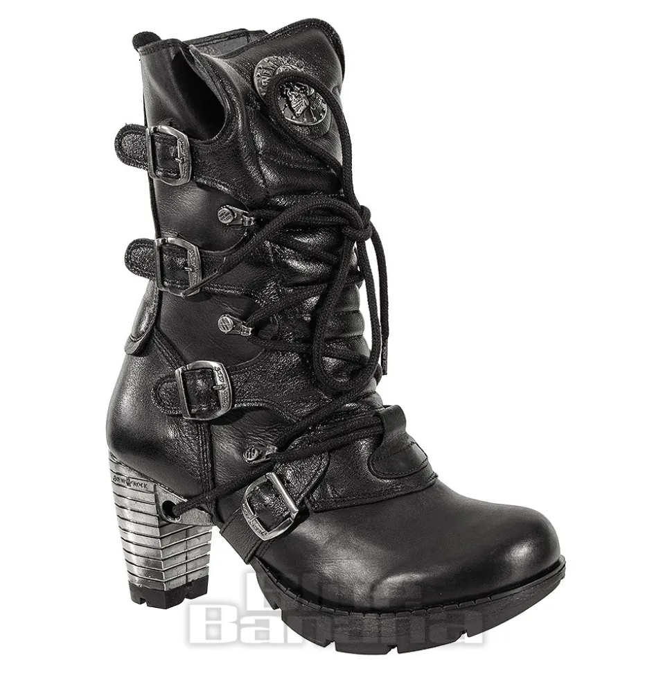 New Rock M.TR003-S1 Trail Heeled Boots (Black)
