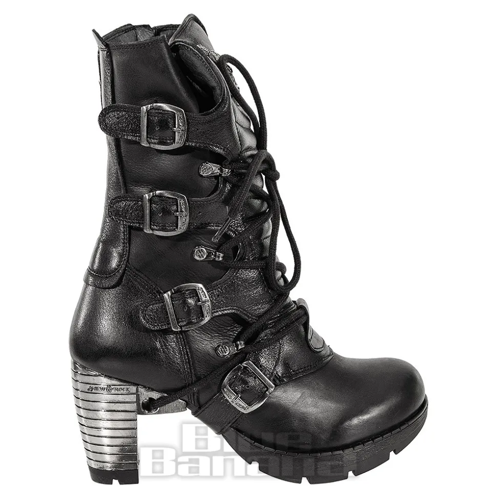New Rock M.TR003-S1 Trail Heeled Boots (Black)
