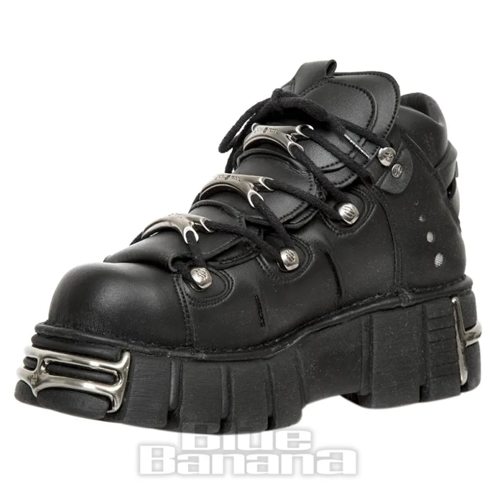 New Rock M-106-VS1 Vegan Ankle Boots (Black)
