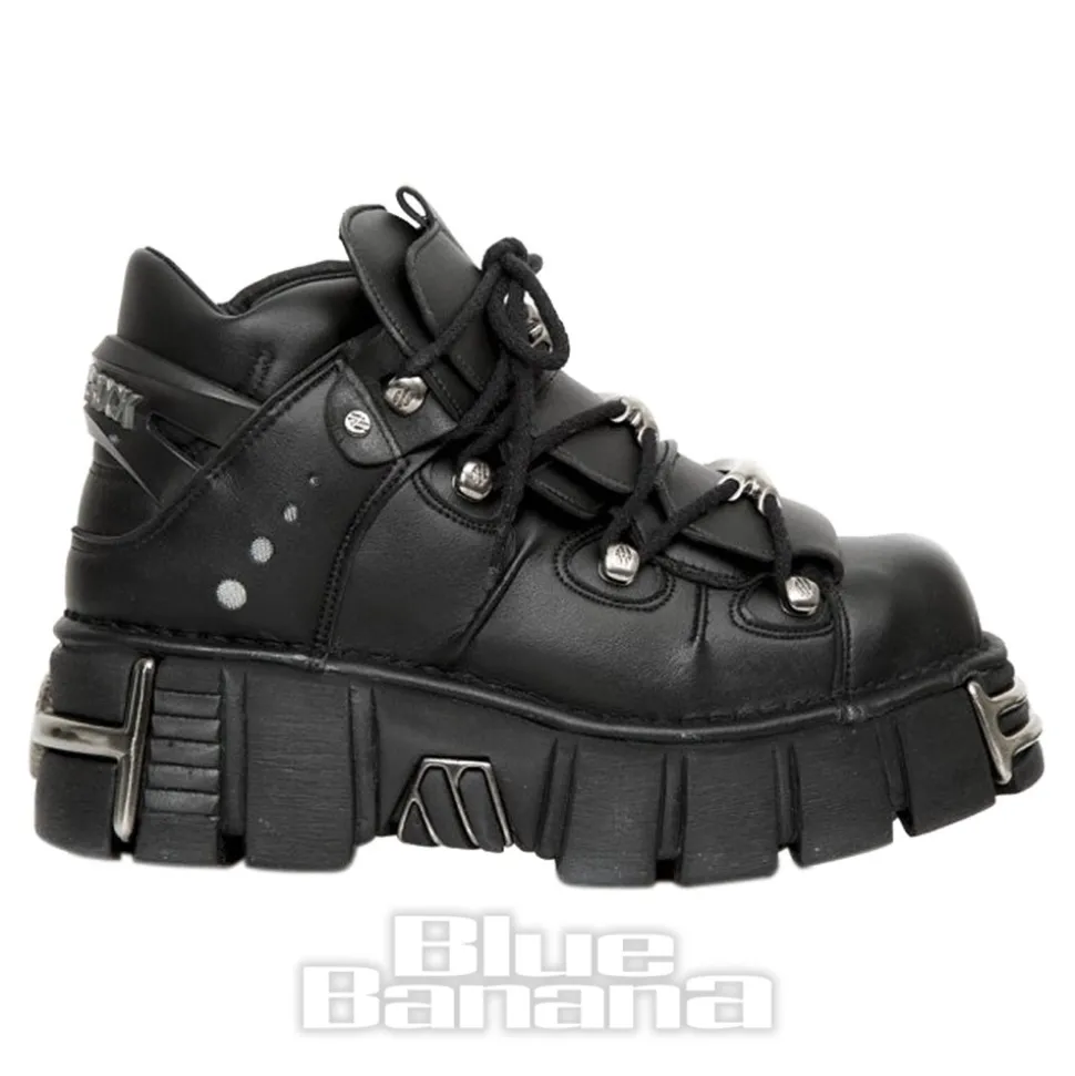 New Rock M-106-VS1 Vegan Ankle Boots (Black)