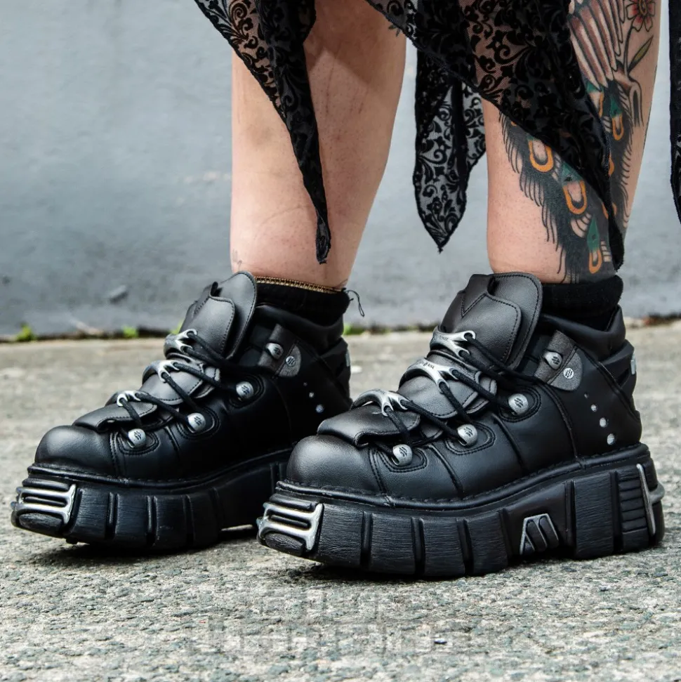 New Rock M-106-VS1 Vegan Ankle Boots (Black)