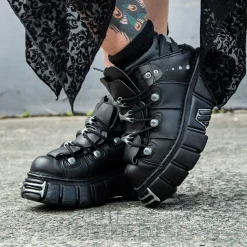 New Rock M-106-VS1 Vegan Ankle Boots (Black)
