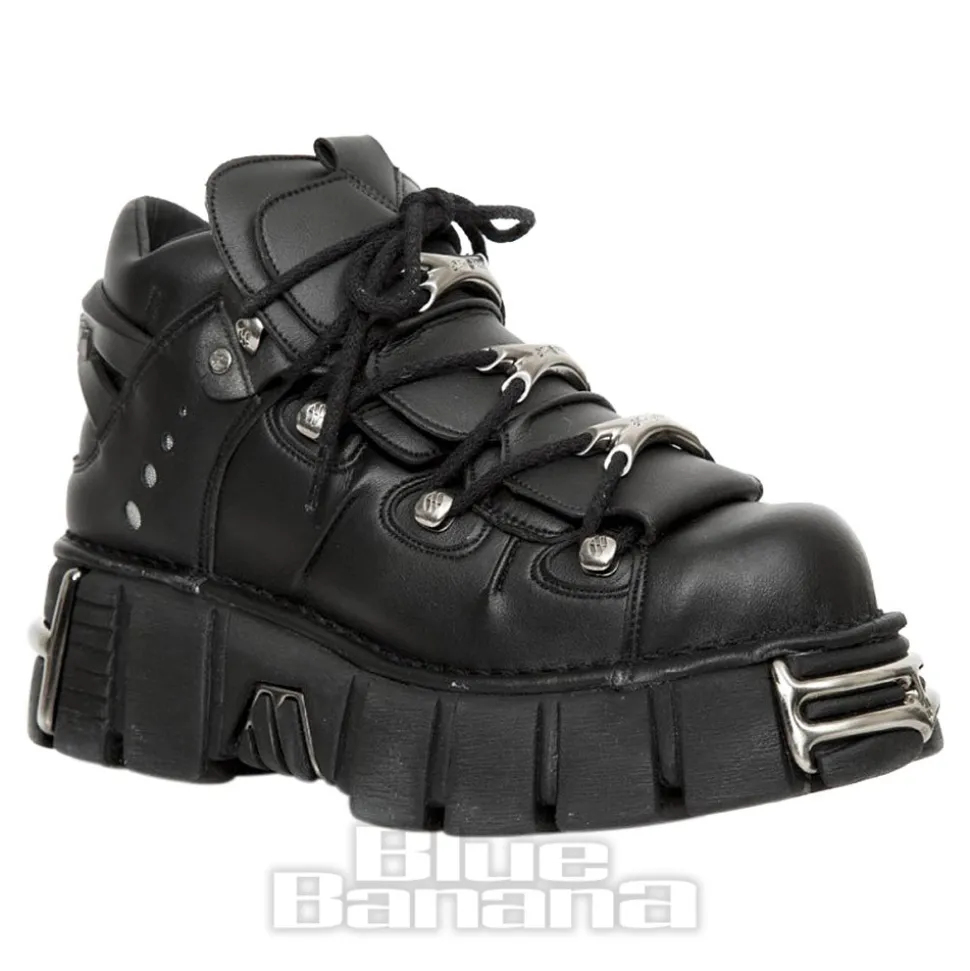 New Rock M-106-VS1 Vegan Ankle Boots (Black)