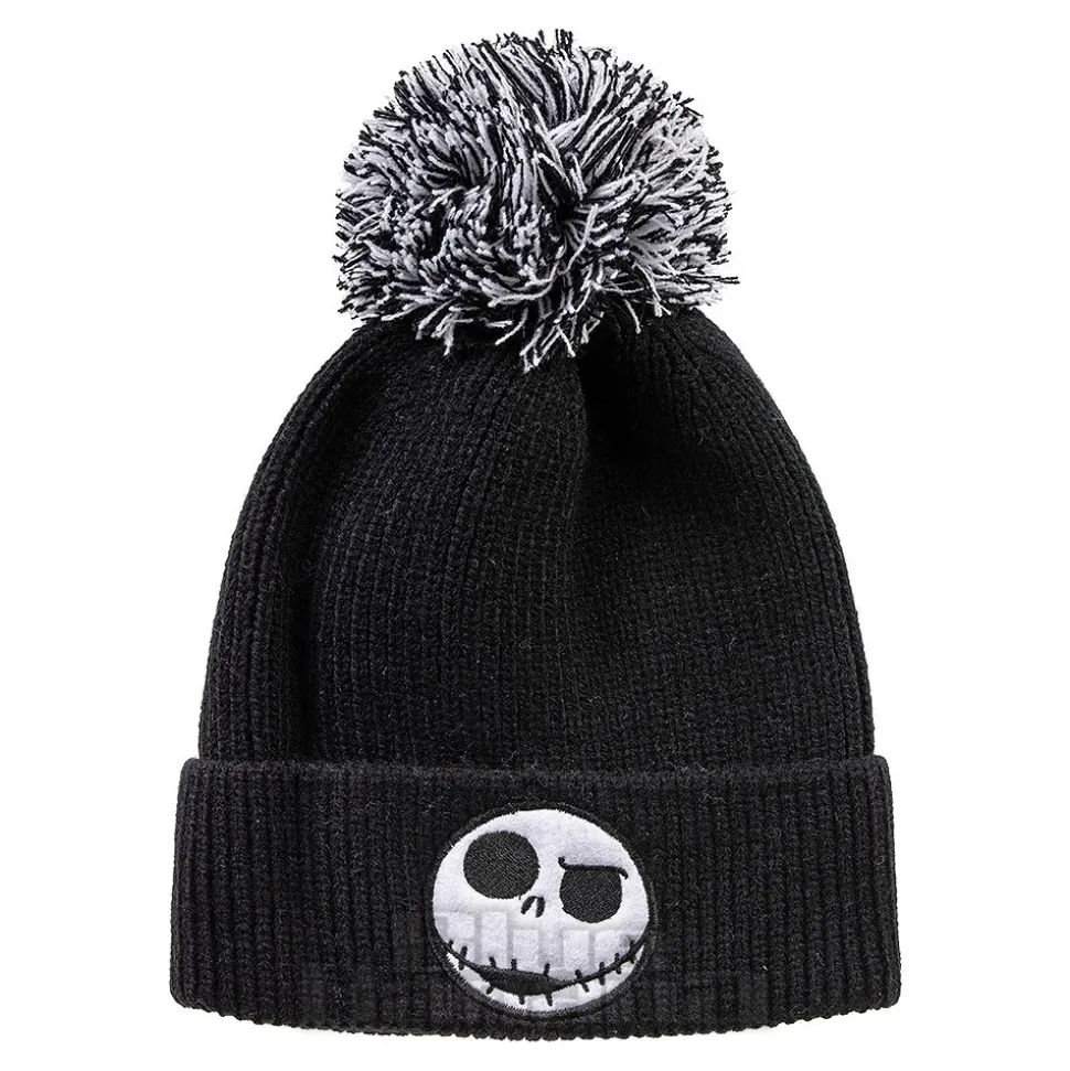 Nightmare Before Christmas Jack Skellington Badge Knit Hat (Black)