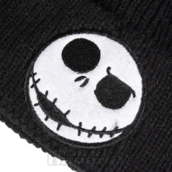 Nightmare Before Christmas Jack Skellington Badge Knit Hat (Black)