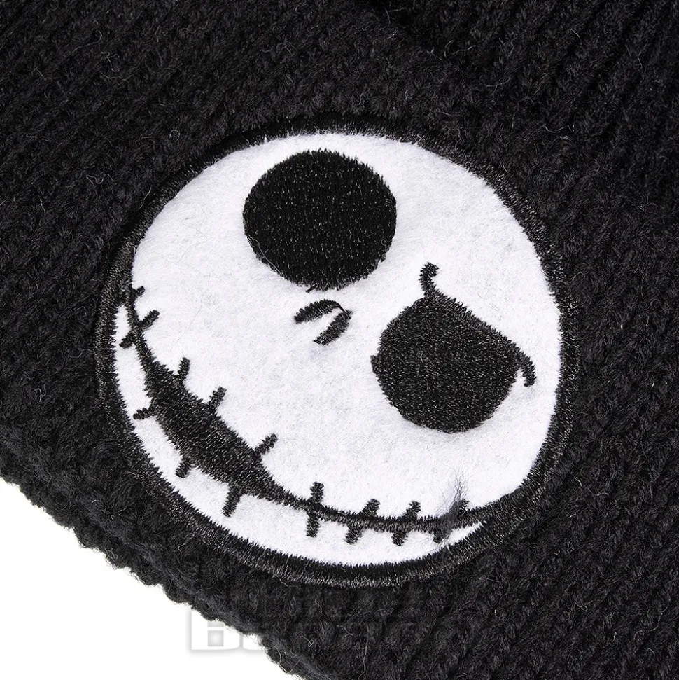 Nightmare Before Christmas Jack Skellington Badge Knit Hat (Black)