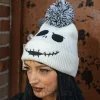 Nightmare Before Christmas Jack Skellington Face Knitted Hat (White)