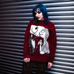 Nightmare Before Christmas Jack & Sally Knit Jumper (Red)