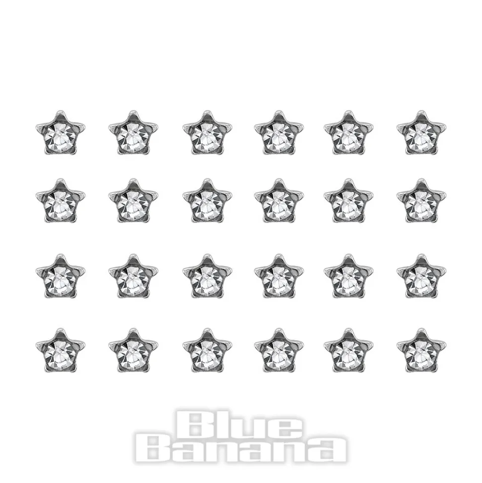 Nose Stud Star 24pc Set (Crystal)