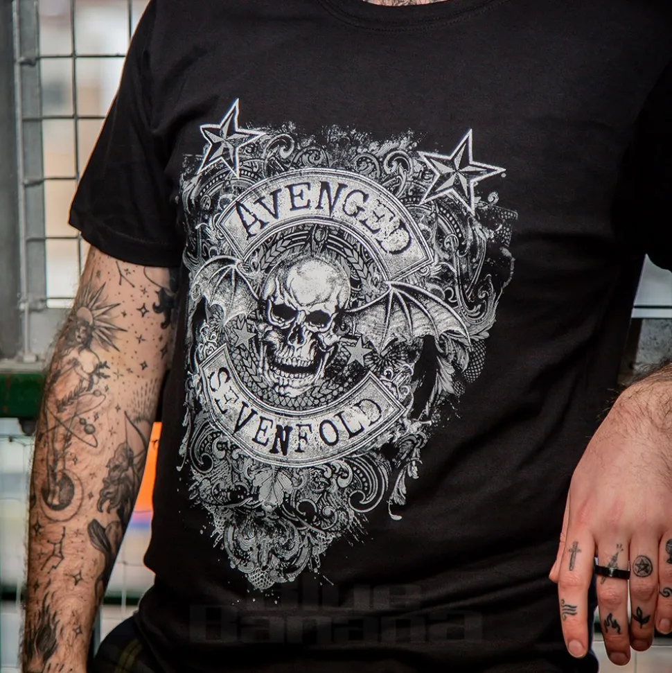 Official Avenged Sevenfold Star Flourish T Shirt (Black)