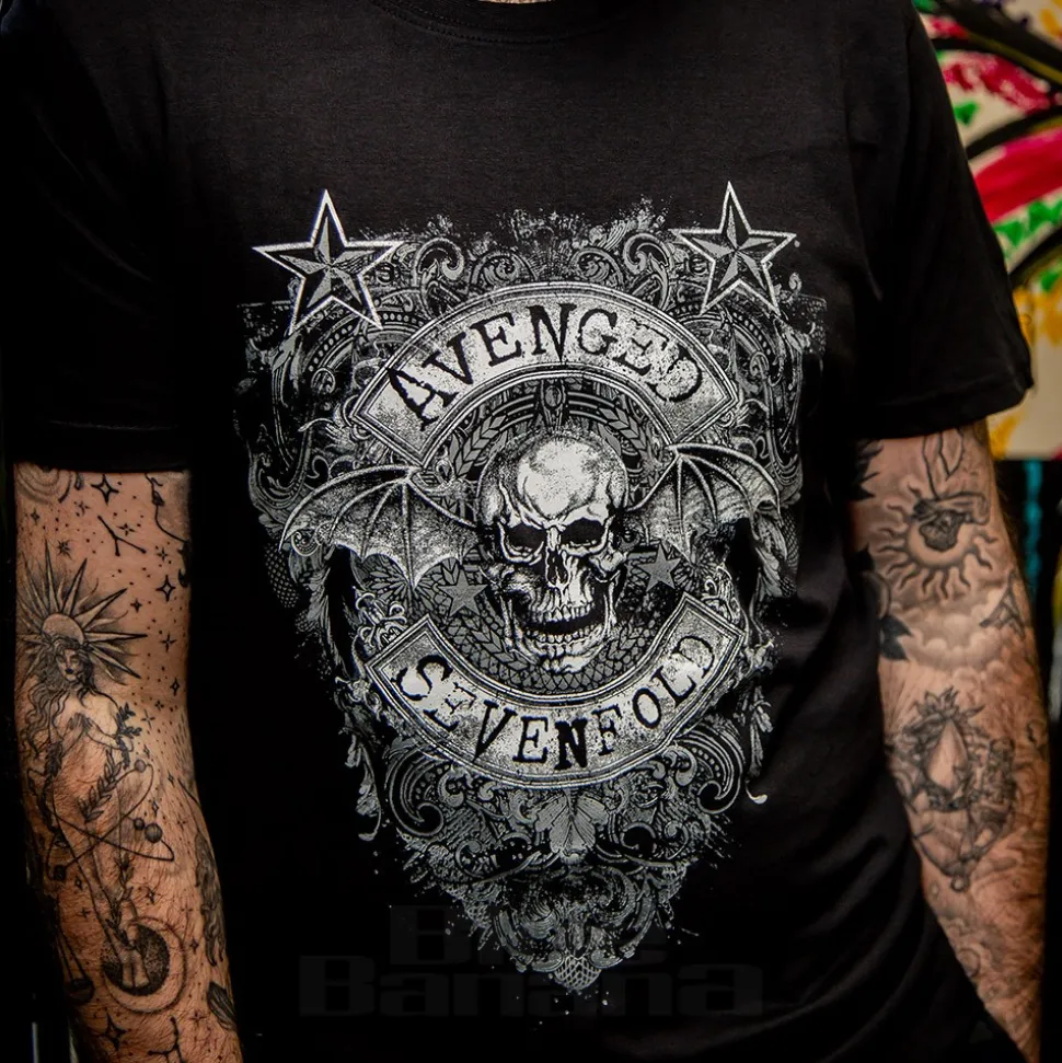 Official Avenged Sevenfold Star Flourish T Shirt (Black)
